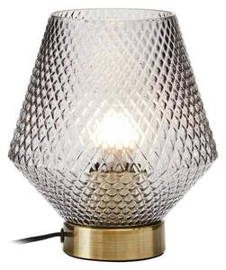 Nelson Grey Glass Shade Table Lamp With Gold Metal Base