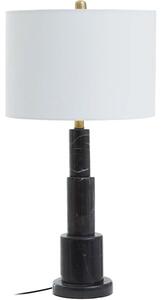 Epinal White Shade Table Lamp With Black Marble Base