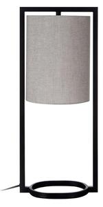 Lena Natural Fabric Shade Table Lamp With Black Metal Frame