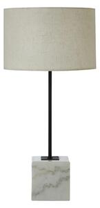 Moroni Natural Linen Table Lamp With White Marble Base