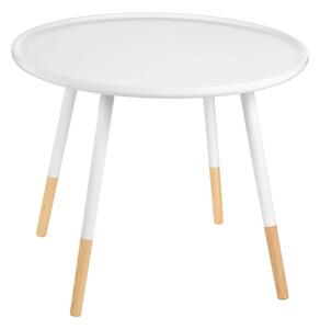 Varna Large Bamboo Round Side Table In White And Natural