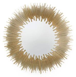 Mainz Sunburst Design Wall Mirror With Gold Metal Frame