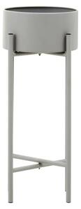 Tavira Small Metal Floor Standing Planter In Grey