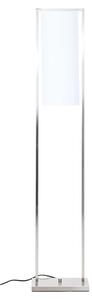 Anzio White Shade Floor Lamp With Satin Nickel Metal Frame