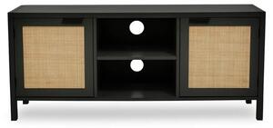 Salta Wooden TV Stand With 2 Doors In Black