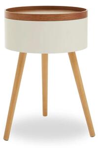 Varna Storage Wooden Round Side Table In Oak