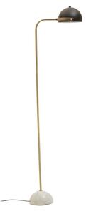 Moroni Black Metal Floor Lamp With White Marble Base