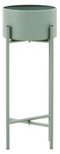 Tavira Small Metal Floor Standing Planter In Green