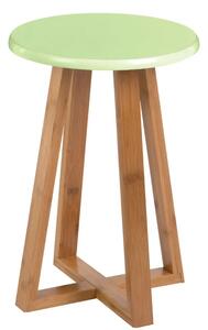 Varna Bamboo Round Stool In Green