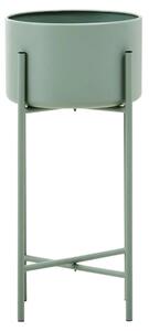 Tavira Large Metal Floor Standing Planter In Green