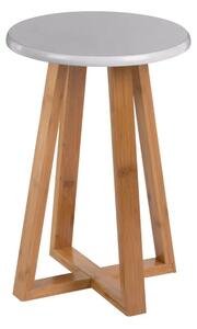 Varna Bamboo Round Stool In Grey