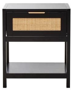 Salta Wooden Side Table With 1 Drawer In Black