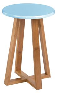 Varna Bamboo Round Stool In Blue