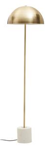 Moroni Gold Metal Shade Floor Lamp With White Marble Base