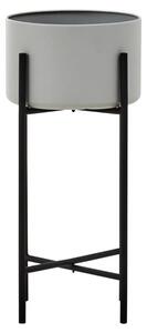 Tavira Large Metal Floor Standing Planter In Grey And Black