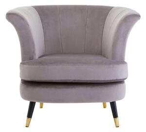 Lagos Velvet Scalloped Armchair In Mink