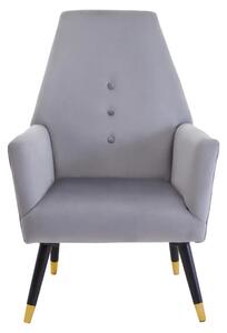 Lagos Velvet Button Detail Armchair In Grey