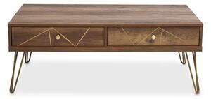 Flora Wooden Coffee Table With 2 Drawers In Veneering Effect