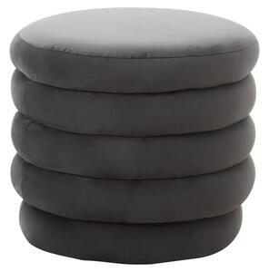 Hamburg Velvet Footstool Round In Graphite