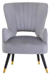 Lagos Velvet Cut Out Back Armchair In Grey