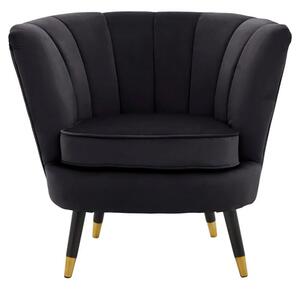 Lagos Velvet Accent Chair In Black