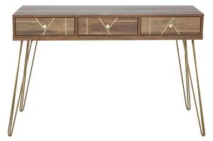 Flora Wooden Laptop Desk With 3 Drawers In Veneering Effect