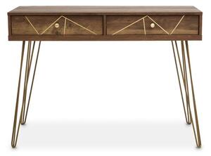 Flora Wooden Console Table With 2 Drawers In Veneering Effect