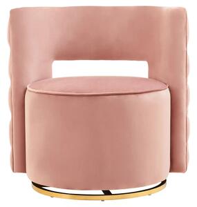 York Velvet Swivel Bedroom Chair In Pink