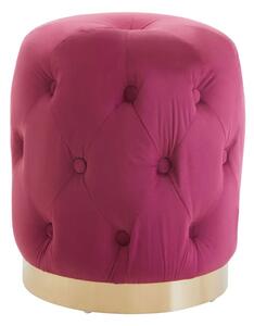 Lagos Velvet Button Tufted Stool In Wine