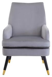 Lagos Velvet Armchair In Grey