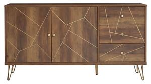 Flora Wooden Sideboard 2 Doors 3 Drawers In Veneering Effect