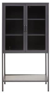 Accra Steel Display Cabinet With 2 Doors And Shelf In Grey