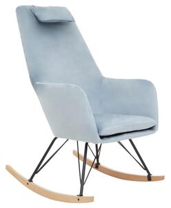 Salvo Velvet Rocking Chair In Blue