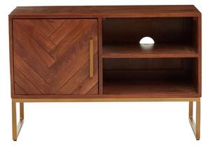 Gijon Mango Wood TV Stand With 1 Door In Brown