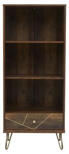 Flora Wooden Bookcase With 2 Large Shelves In Veneering Effect