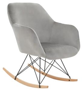 Salvo Velvet Rocking Chair Small In Grey