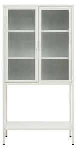 Accra Steel Display Cabinet With 2 Doors And Shelf In White