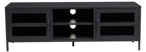 Accra Steel TV Stand With 2 Doors 1 Shelf In Black