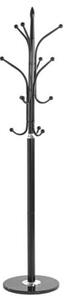 Imperia Metal Coat Stand With Marble Base In Black