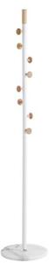 Fano Metal Coat Stand 8 Solid Wood Hooks In White And Natural