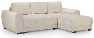 Ambon Plush Velvet Corner Sofabed Universal In Cream