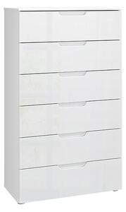 Salter High Gloss Chest Of 6 Drawers In White