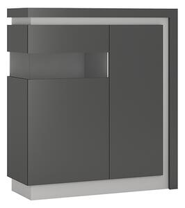 Lyco Gloss Display Cabinet Left In Platinum Light Grey And LED