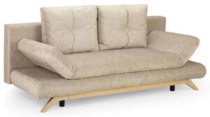 Alaro Plush Velvet 3 Seater Sofabed In Mocha