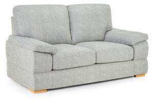 Berla Fabric 2 Seater Sofa With Wooden Legs In Silver