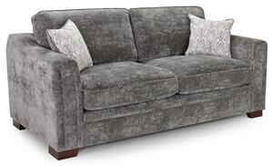 Accra Velvet 3 Seater Sofa With Solid Wood Frame In Grey