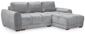 Ambon Plush Velvet Corner Sofabed Universal In Grey