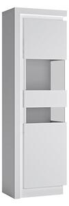 Lyco High Gloss Tall Display Cabinet Right In White With LED