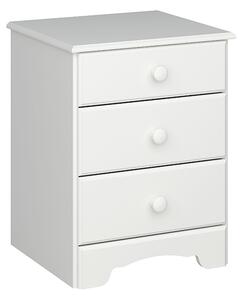 Naxos Wooden Bedside Cabinet 3 Drawers In White