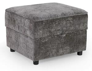 Accra Velvet Footstool With Solid Wood Frame In Grey